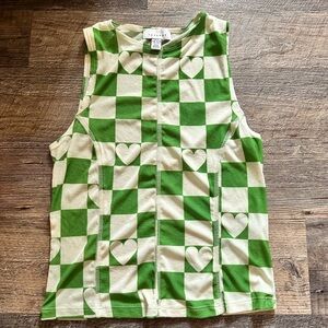Topshop Checkered Heart Tank